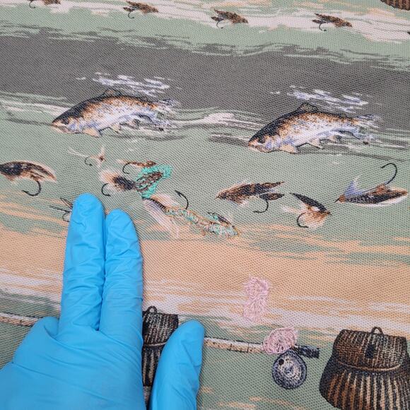 VTG 90s Cabelas Fishing AOP Polo Shirt Mens XXL (Tagged XL) Boxy Fit - Picture 6 of 8